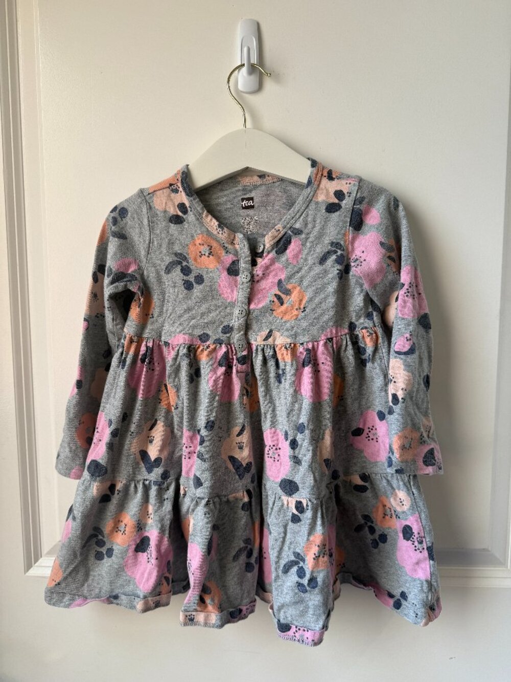 Tea Collection Tiered Henley Dress (Linea Floral)